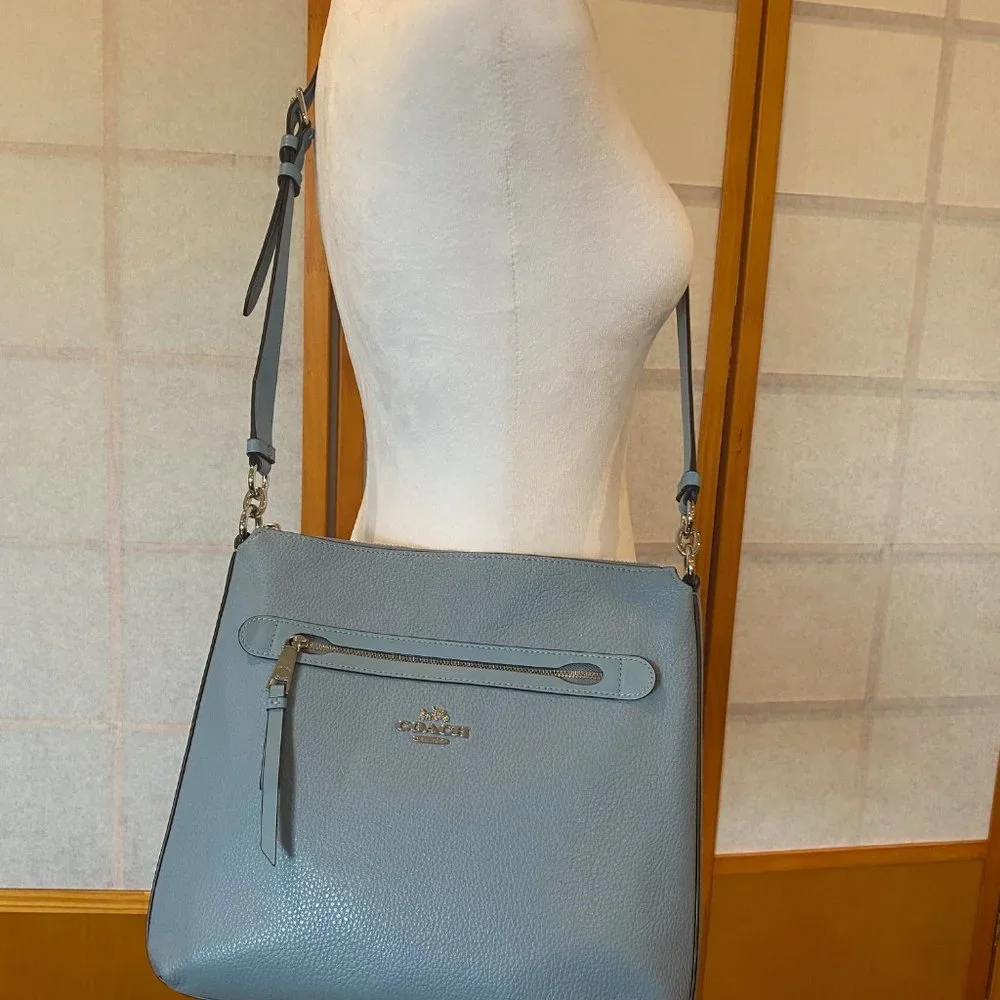Coach Mae Crossbody Pebble Leather Bag - Cornflower Blue - Like New Condition - Picture 2 of 14